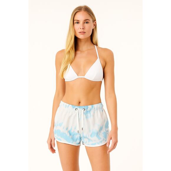 Franks Australia Blue & White Tie Dye Drawstring Shorts -- Small - Picture 1 of 8